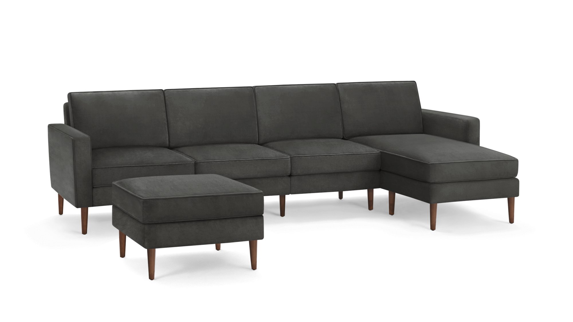 Nomad Velvet King Sofa with Reversible Chaise and Ottoman